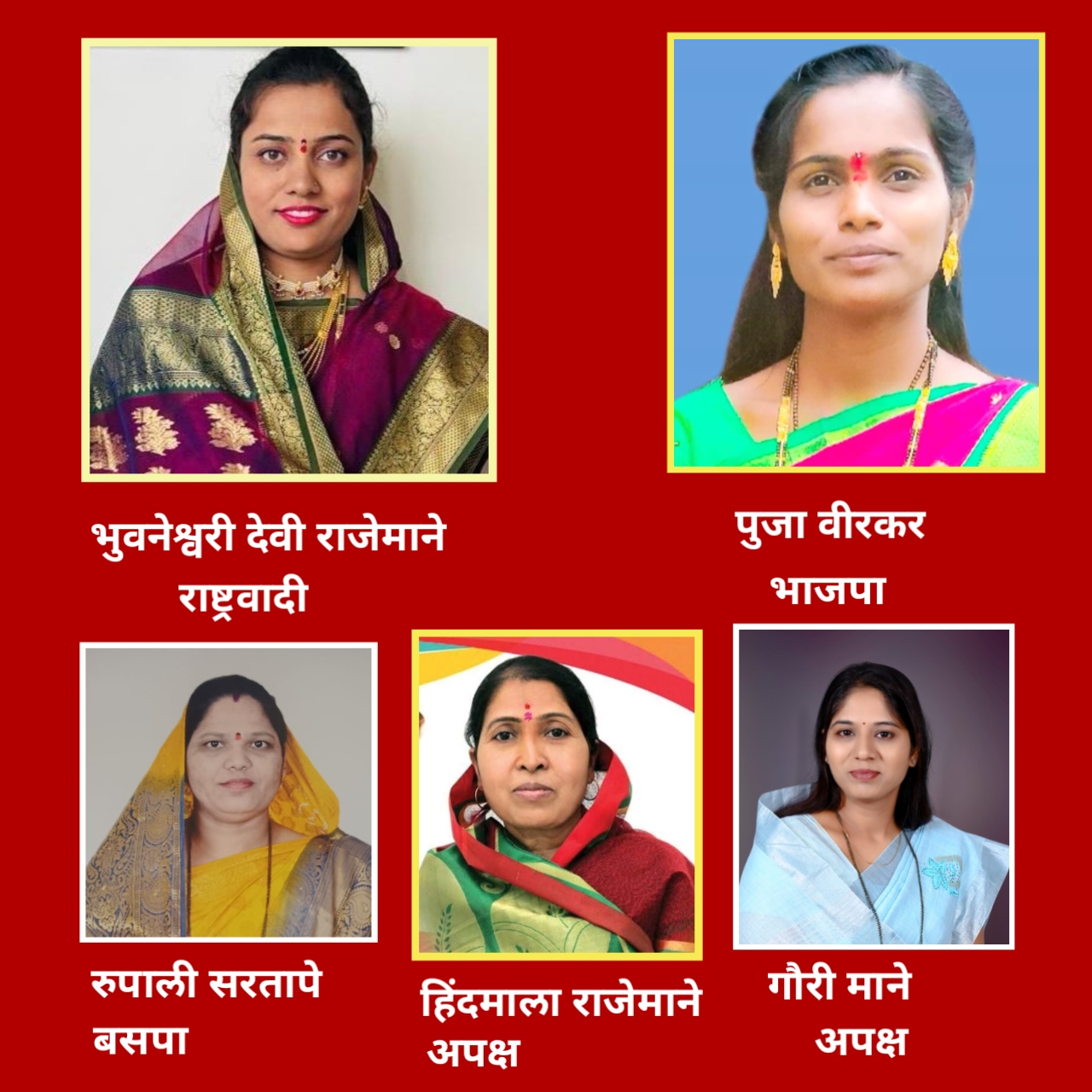 थेट नगराध्यक्ष पदासाठी पाच महिला रिंगणात